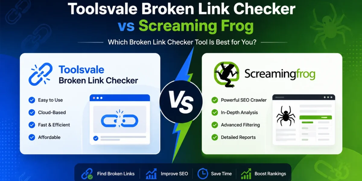 toolsvale broken link checker vs screaming frog